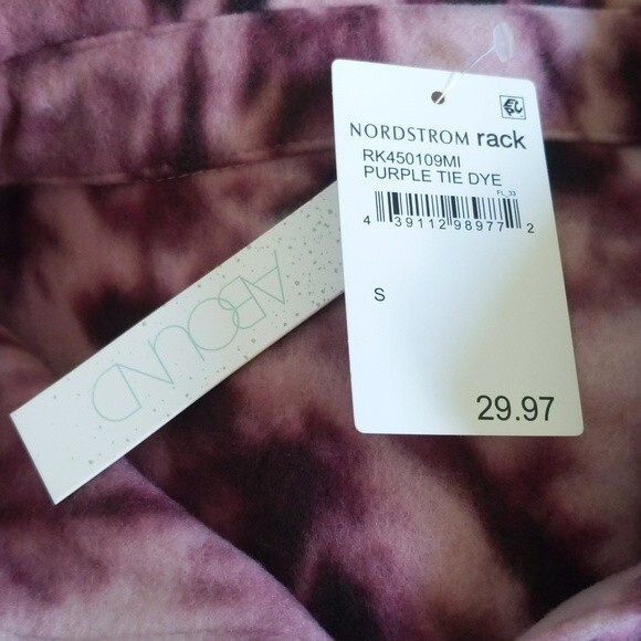 Abound NWT purple tie dye snap front shirt jacket, shacket, cropped S - Picture 6 of 8